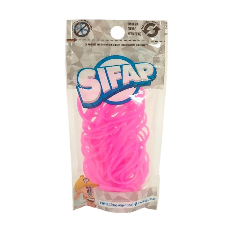 Bandas Elasticas de Caucho Sifap Fucsia x 16grs Art.88162